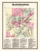 Vintage Map of Manchester Township, Bennington County, Vermont 1869