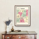 Vintage Map of Sandgate Township, Bennington County, Vermont 1869