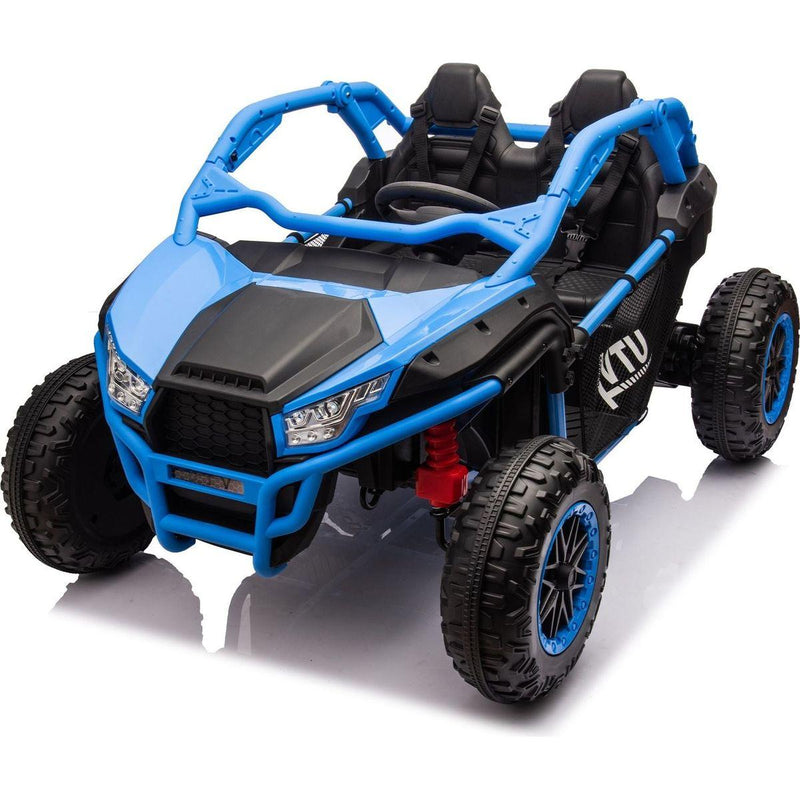 24V Two-seater Kids Ride On UTV w/Parents Control,20in seat width,400W Super high power,Four-wheel Suspension,Bluetooth,MP3,USB,LED Light,Horn,Rear storage space,Speeds 3.73-4.97MPH For Kids aged 3+.