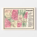 Vintage Map of Dorset Township, Bennington County, Vermont 1869