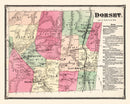 Vintage Map of Dorset Township, Bennington County, Vermont 1869
