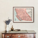 Vintage Map of British Columbia Canada, 1925