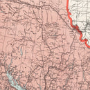 Vintage Map of British Columbia Canada, 1925
