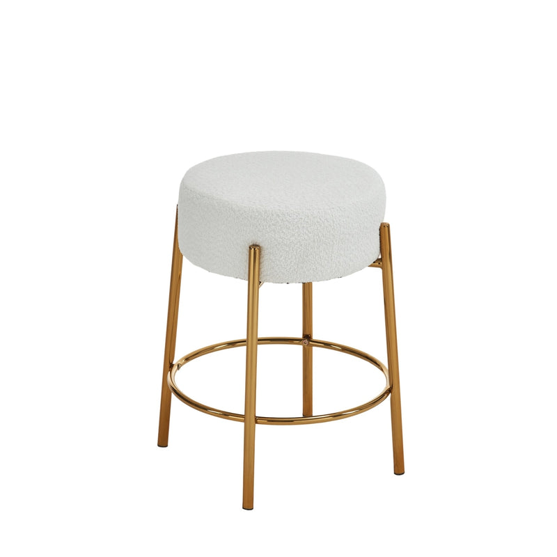 24" Tall, Round Bar Stools, Set of 2 - Contemporary upholstered dining stools for kitchens, coffee shops and bar stores - Includes sturdy hardware support legs