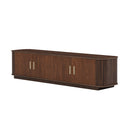 70" TV Stand With Ample Storage, Refined Curved Corners - Dark Brown by HouseOfZazla