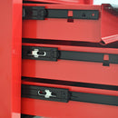 4 Drawers Multifunctional Tool Cart with Wheels,Metal Rolling Tool Cart Storage for Garage Workshop Warehouse Repair Shop--With  Stainless Steel Roof- Red&Black