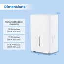 94.5 Pints Dehumidifier with 24H Timer and LED Display-White