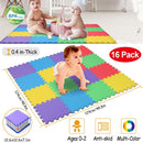 16Pcs Kids Puzzle Exercise Play Mat Interlocking Non-Toxic EVA Floor Mat Multi-Color Anti-Skid Playmat for Infants Baby Toddlers