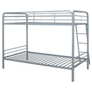 Carson Metal Twin Over Twin Bunk Bed Glossy Silver