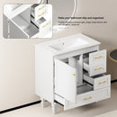 30" White Bathroom Vanity with Abundant Storage by HouseOfZazla