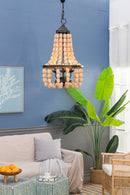 Large Beaded 4-Light Chandelier