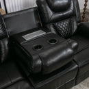 Home Theater Seating Manual Recliner Chair With Center Console And Led Light Strip For Living Room by HouseOfZazla