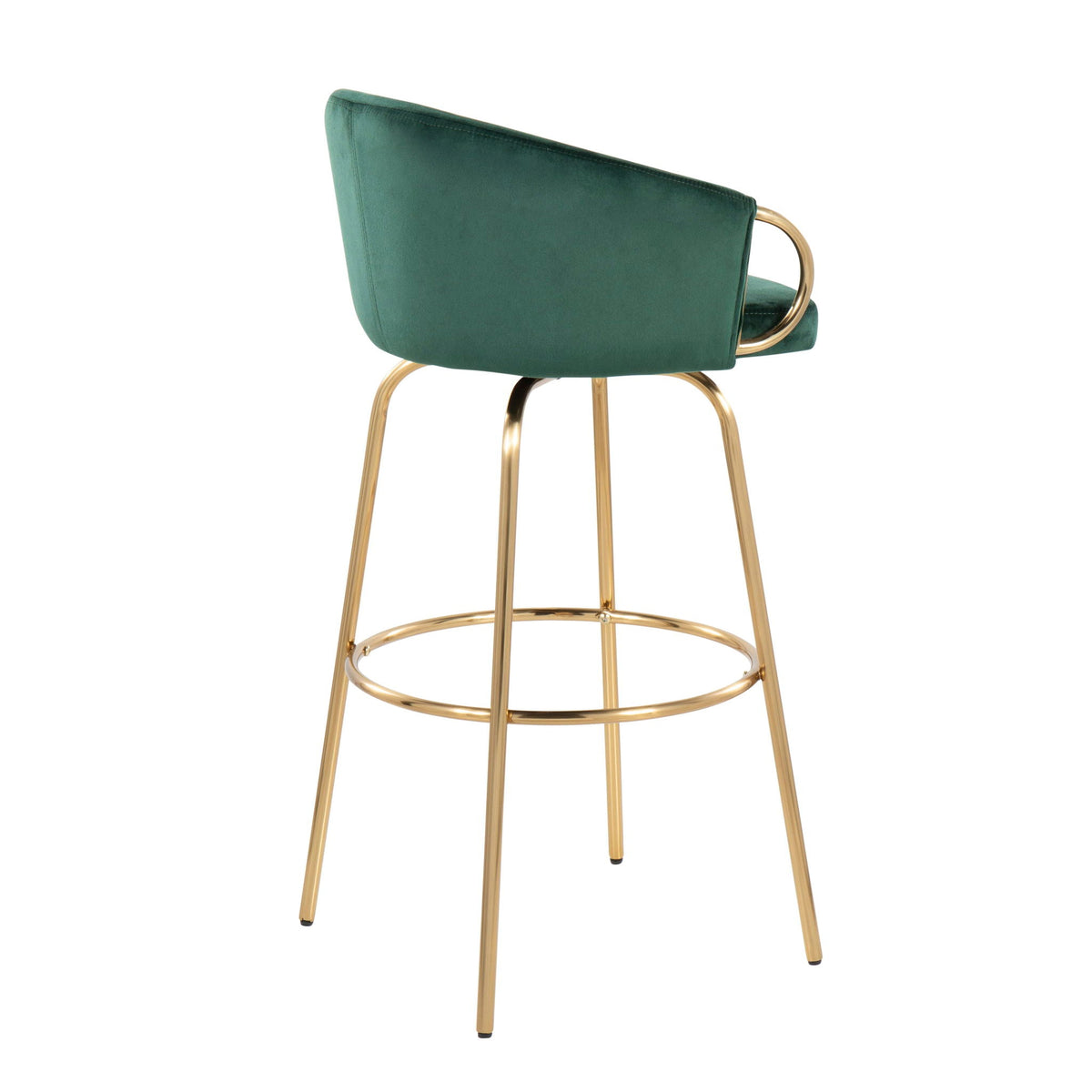 Claire - Contemporary / Glam Fixed Height Bar Stool (Set of 2) Round Footrest (Set of 2), photo 10 of 16