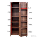 Freestanding Buffet Cupboards Sideboard With Doors & Shelves, Kitchen Pantry Storage Cabinet - Walnut by HouseOfZazla