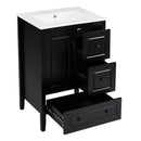 Retro Bathroom Vanity With Sink, Soft Closing Cabinet & Drawers by HouseOfZazla