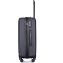 3 Piece Luggage Sets ABS Lightweight Suitcase with Two Hooks, Spinner Wheels, TSA Lock, (20/24/28) Black