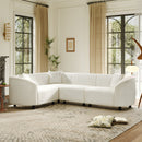 104" L-Shaped Curved Contemporary Sectional Sofa in Beige