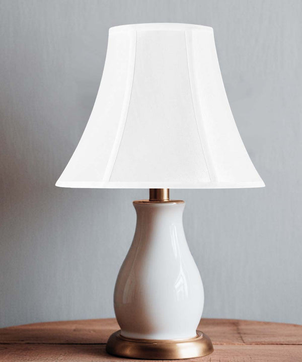6x12x9.5" CLIP-ON FITTER White Shantung Bell Lampshade, photo 2 of 5