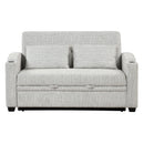 Pull Out Loveseat Sofa With Adjsutable Backrest, 2 Pillows, Cup Holders, USB Ports For Living Room by HouseOfZazla