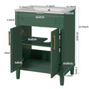 Bathroom Vanity With Integrated Sink, 2 Door Cabinet, Single Sink For Small To Medium Bathrooms