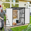 5X3Ft Outdoor Storage Shed Waterproof Resin Cabinet With Lockable Doors For Bikes And Patio Furniture - Black by HouseOfZazla