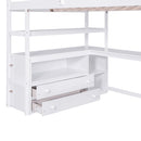 Loft Bed With Desk, Shelves, 2 Drawers, Storage Staircase by HouseOfZazla