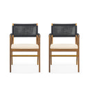 Outdoor Acacia Wood Dining Armchair With Cushion (Set of 2) by HouseOfZazla