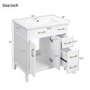 30" Bathroom Vanity with Ceramic Sink and Modern Storage Cabinet by HouseOfZazla