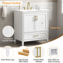 Elegant Fluted Bathroom Vanity With Sink, Soft Close Doors & Drawer by HouseOfZazla