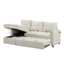 78.75" Reclining Sofa, Pull-Out Sofa Bed with USB and tape-c charging ports, L-Shaped Sectional Sofa with Reclining Storage and Arm Side Organizer Pocket Features, Living Room Comfort Sofa