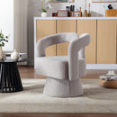 360 Degree Swivel Cuddle Barrel Accent Chairs, Round Armchairs with Wide Upholstered, Fluffy Fabric Chair for Living Room, Bedroom, Office, Waiting Rooms