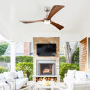 52" Solid Wood Blades Ceiling Fan with Lights and Remote Control by HouseOfZazla