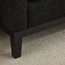Elegant Upholstered Bench, Daybed, Ottoman With Wood Legs & 2 Bolster Pillows - Black Boucle by HouseOfZazla