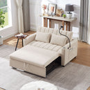 Convertible Sofa Bed Loveseat Sofa With Three USB Ports, Two Side Pockets, Two Cup Holders And 360° swivel Phone Holder For Living Room by Unique Piece Furniture