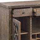 Raphaela Server With Cup Holder & Wine Rack - Cherry by HouseOfZazla