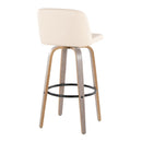 Toriano - Fixed Height Contemporary Barstool With Swivel With Round Footrest (Set of 2) by HouseOfZazla