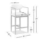 Artemis - Mixed Material Upholstered Counter Stool - Warm White by HouseOfZazla