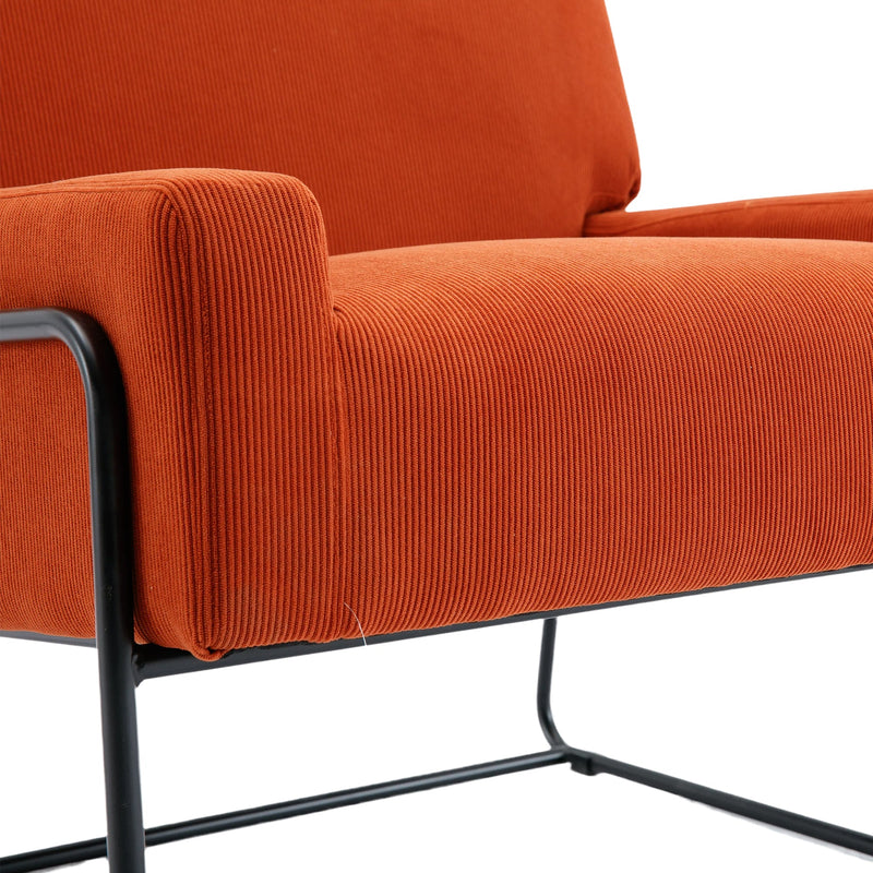 Accent Chair - Modern Industrial Slant Armchair with Metal Frame - Premium High Density Soft Single chair for Living Room Bedroom