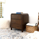 Lionel - Nightstand 3 Drawer Bed Side Table - Brown by HouseOfZazla