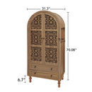 Tall Kitchen Pantry Cabinet With Hollow Carved Doors by HouseOfZazla