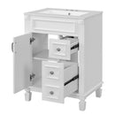 Bathroom Vanity With Sink, Compact Cabinet & 2 Drawers by HouseOfZazla