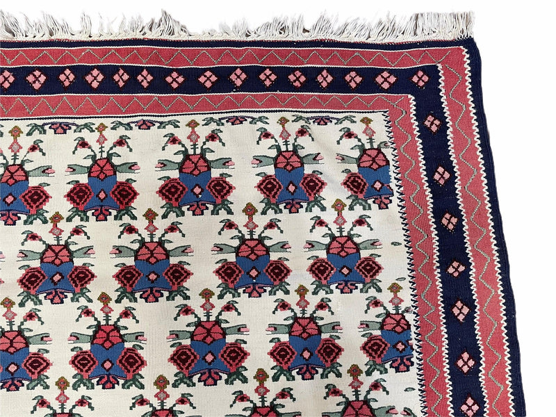 3x5 Vintage Kurdish Senneh Kilim Rug 3 x 5 Heirloom Rug Flatweave Antique Rug Playroom Rug Collectible Rug Beige Kilim