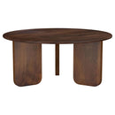 Columbo - 3 Piece Coffee And End Table Set With Round Tops - Brown by HouseOfZazla