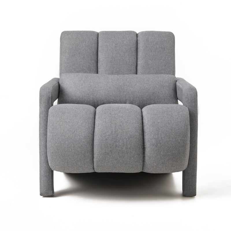 Walker Edison | Contemporary Modern Linen Upholstered Accent Chair with Pillow