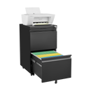 2 Drawer File Cabinet with Lock, Metal Under Desk Rolling Filing Cabinet fits Letter/Legal/A4 Size for Home Office, Mobile Filing Cabinet, Assemble Required, Black