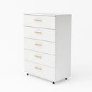 5 Drawer Dresser With Handles - White by HouseOfZazla