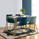 47" Iron Dining Table with Tempered Glass Top, Clear