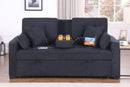 Cody II - 69.5"W Woven Fabric Convertible Sleeper Loveseat with Cup Holder by HouseOfZazla