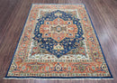 6x9 Navy LoomBloom Hand Knotted Arts & Crafts Oushak 100% Wool Oriental Area Rug