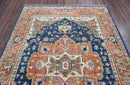 6x9 Navy LoomBloom Hand Knotted Arts & Crafts Oushak 100% Wool Oriental Area Rug